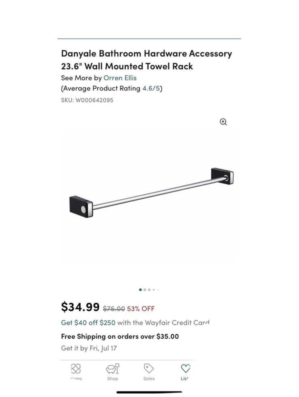 modern towel bar